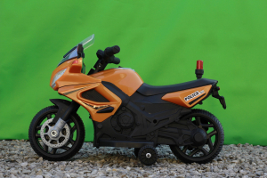 Motocicleta electrica POLICE cu roti ajutatoare STANDARD #Orange [4]