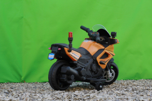 Motocicleta electrica POLICE cu roti ajutatoare STANDARD #Orange [6]