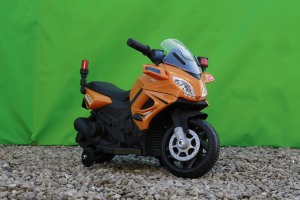 Motocicleta electrica POLICE cu roti ajutatoare STANDARD #Orange [2]