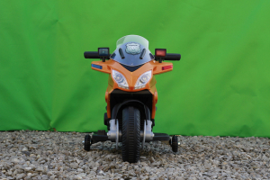 Motocicleta electrica POLICE cu roti ajutatoare STANDARD #Orange [1]