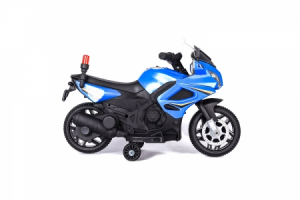 Motocicleta electrica POLICE cu roti ajutatoare STANDARD #Albastru [1]