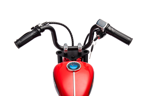 Motocicleta pentru copii, Kinderauto Chopper 350W, 36V, cu roti gonflabile, scaun tapitat,culoare rosie [10]