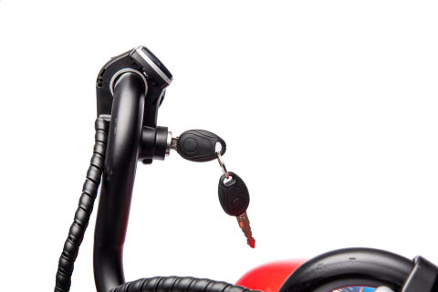 Motocicleta pentru copii, Kinderauto Chopper 350W, 36V, cu roti gonflabile, scaun tapitat,culoare rosie [15]