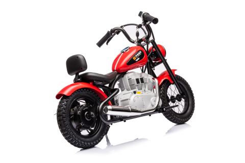 Motocicleta pentru copii, Kinderauto Chopper 350W, 36V, cu roti gonflabile, scaun tapitat,culoare rosie [4]