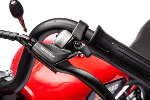 Motocicleta pentru copii, Kinderauto Chopper 350W, 36V, cu roti gonflabile, scaun tapitat,culoare rosie [14]