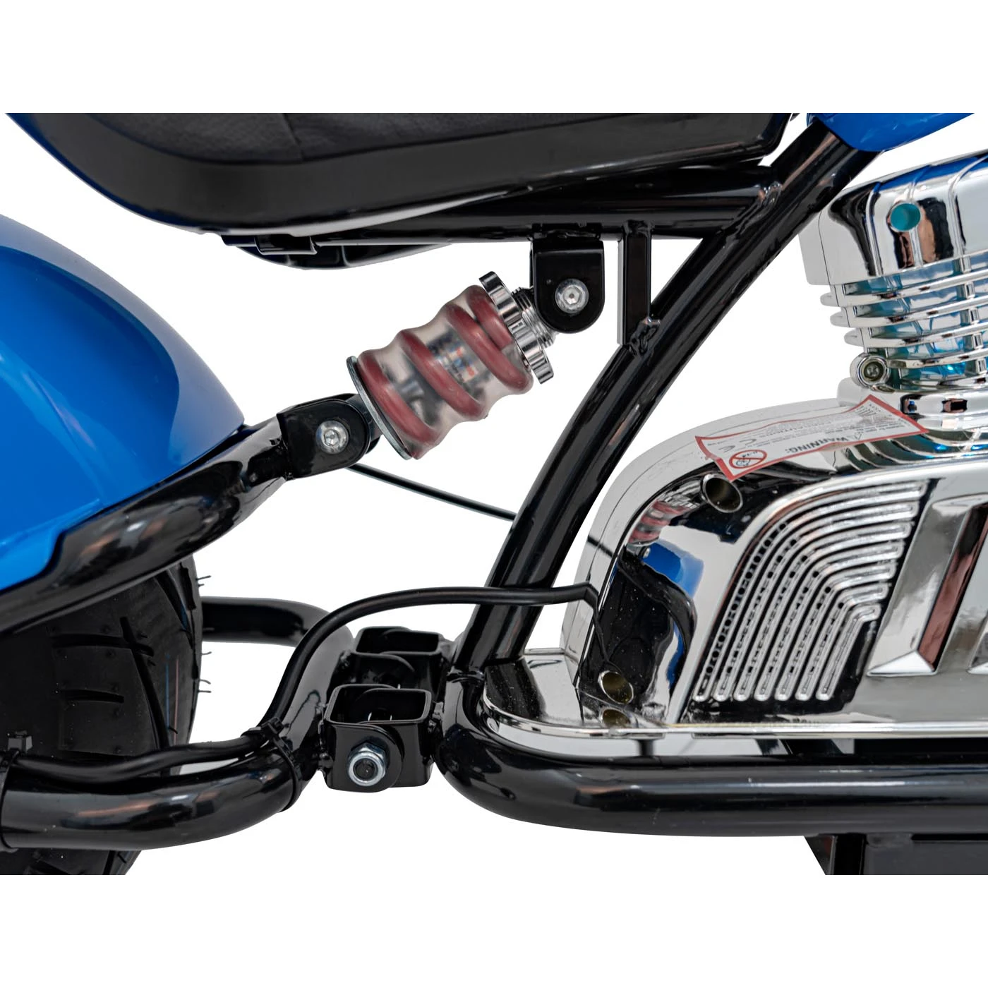 Motocicleta pentru copii intre 5 si 9 ani, Kinderauto Old School, 300W, 24V, cu roti gonflabile, scaun tapitat, premium, albastru [13]