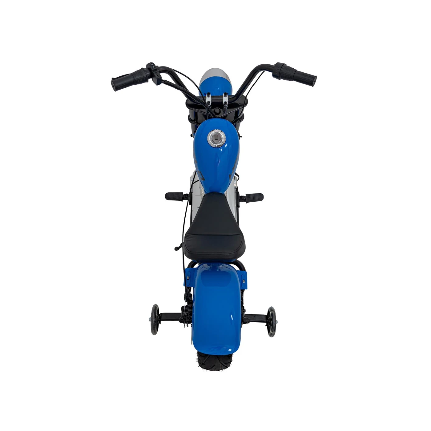 Motocicleta pentru copii intre 5 si 9 ani, Kinderauto Old School, 300W, 24V, cu roti gonflabile, scaun tapitat, premium, albastru [8]