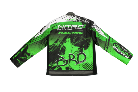 Geaca KIMO Kids BRO Motocross cu aparatori, ideal pentru copii pasionati de motocross, verde [1]