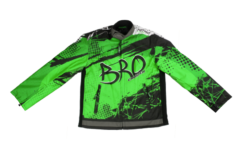 Piese & accesorii - Geaca KIMO Kids BRO Motocross cu aparatori, ideal pentru copii pasionati de motocross, verde