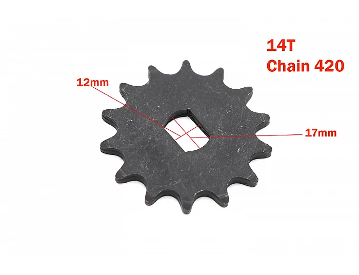 Piese & accesorii - Pinion fata 14T 420  pentru Quad electric