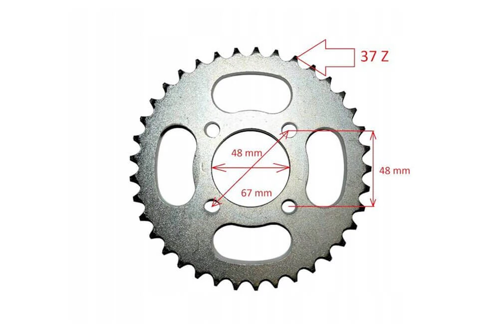 Piese & accesorii - Pinion spate 428 37T pentru 110cc, 125cc, Quad electric, Dirt Bike