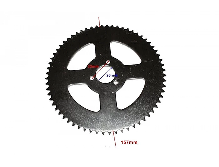 Piese & accesorii - Pinion spate 64 dinti T8F pentru 49cc, Mini Quad electric Dirt Bike