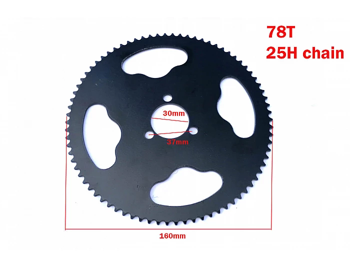 Piese & accesorii - Pinion spate 78 dinti 25H pentru 49cc, Dirt Bike electrica Mini Quad Pocket Bike