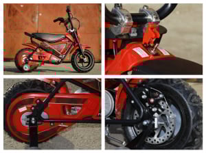 Mini Motocicleta electrica cu roti ajutatore, NITRO ECO Flee 300W 24V, culoare Rosu [6]