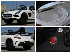 Mercedes SLS AMG premium alb, copii 2-7 ani [8]