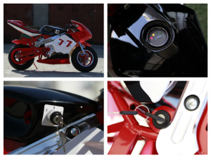 Mini Motocicleta electrica pentru copii NITRO Eco Pocket Bike 1000W #Rosu [6]