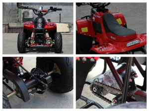 ATV electric ECO Bigfoot 800W 36V cu Baterie Detasabila SI FAR cu LED #Rosu [5]