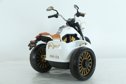 Motocicleta electrica cu atasament BJDL1588 55W 12V 7Ah PREMIUM, culoare alba [6]