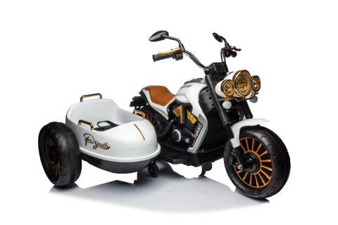 Motociclete electrice - Motocicleta electrica cu atasament BJDL1588 55W 12V 7Ah PREMIUM, culoare alba