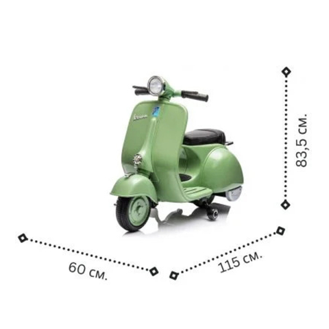 Scuter electric Piaggio VESPA 150 VL1T 110W 12V 7Ah, roti moi, scaun tapitat, culoare verde [5]