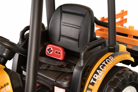 Tractoras electric copii cu remorca si cupa, Power-Tractor 400W 24V, culoare galbena [28]