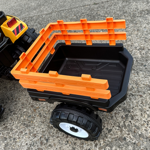 Tractoras electric copii cu remorca si cupa, Power-Tractor 400W 24V, culoare galbena [18]