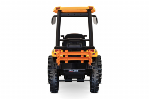 Tractoras electric copii cu remorca si cupa, Power-Tractor 400W 24V, culoare galbena [20]