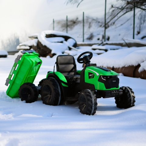 Tractoras electric Kinderauto 720-T 90W 12V 10 Ah cu remorca, PREMIUM culoare Verde [2]