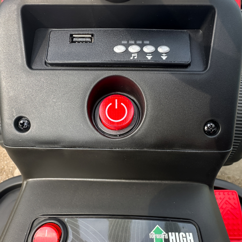 Tractoras electric Kinderauto BJ-611 60W 12V cu remorca si telecomanda #Rosu [11]