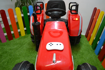 Tractoras electric pentru copii 2-9 ani Kinderauto HL-2788, 90W, 12V, cu telecomanda control parental, STANDARD #Rosu [12]