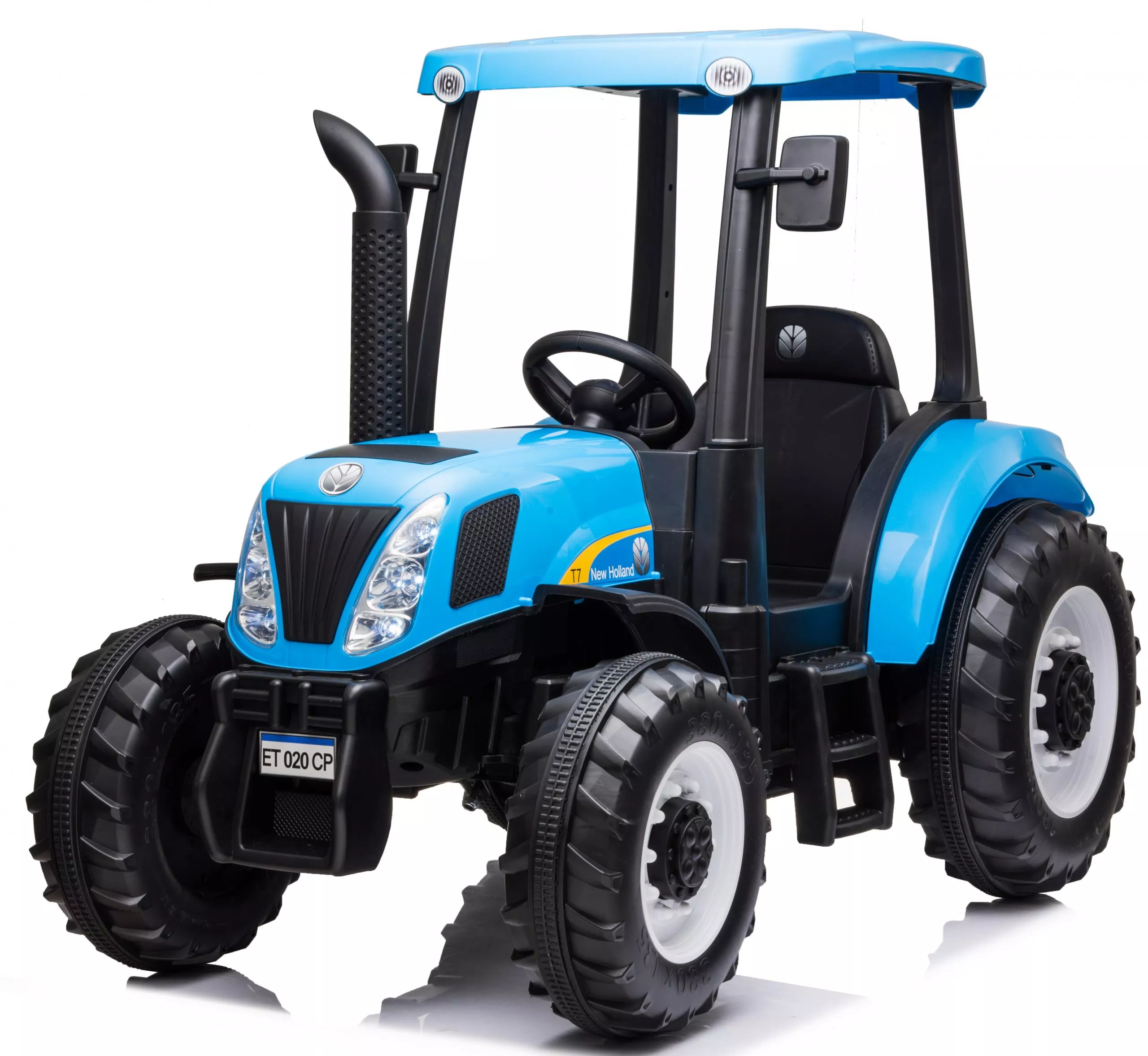 Masinute electrice - Tractoras electric pentru copii 2-9 ani NEW Holland T7 110W, 12V 10Ah, RC, culoare Albastra
