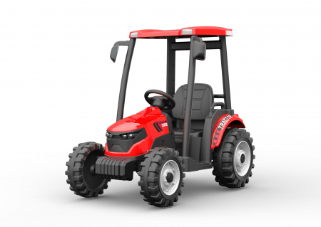 Masinute electrice - Tractoras electric pentru copii 3-9 ani, Power Tractor 240W 12V culoare Rosie