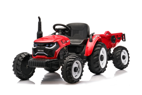Masinute electrice - Tractoras electric pentru copii, Kinderauto 1804, 90W, 12V 10Ah, cu remorca basculabila, rosie