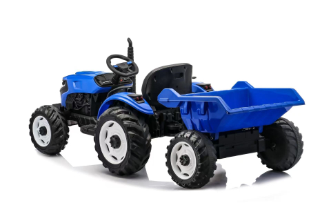 Tractoras electric pentru copii, Kinderauto 1804, 90W, 12V 10Ah, cu remorca basculabila, albastru [4]