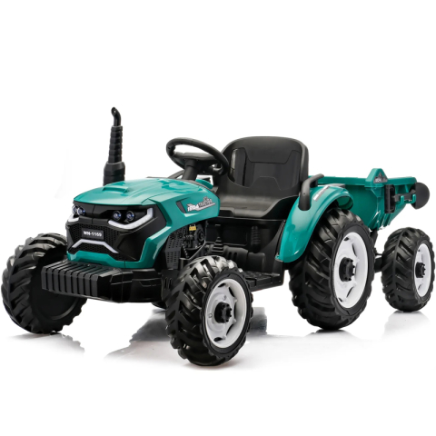 ATV & UTV Electrice - Tractoras electric pentru copii, Kinderauto 1804 90W 12V 10Ah cu remorca basculabila, culoare verde