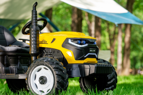 Tractoras electric pentru copii, Kinderauto 1804, 90W, 12V 10Ah, cu remorca basculabila, galben [8]