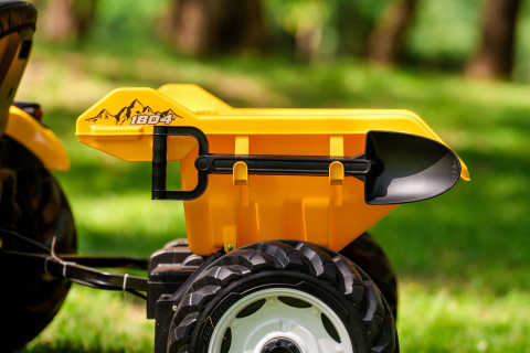 Tractoras electric pentru copii, Kinderauto 1804, 90W, 12V 10Ah, cu remorca basculabila, galben [7]