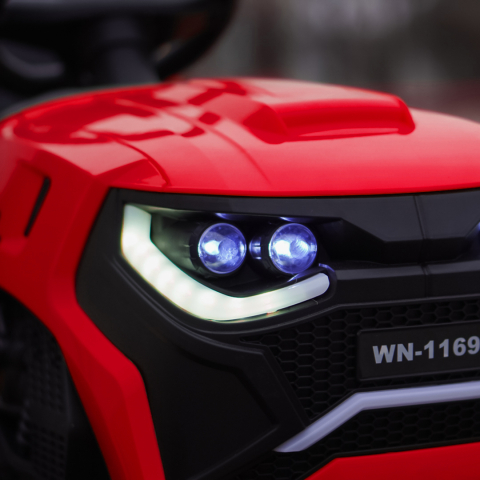 Tractoras electric pentru copii, Kinderauto 1804, 90W, 12V 10Ah, cu remorca basculabila, rosie [9]