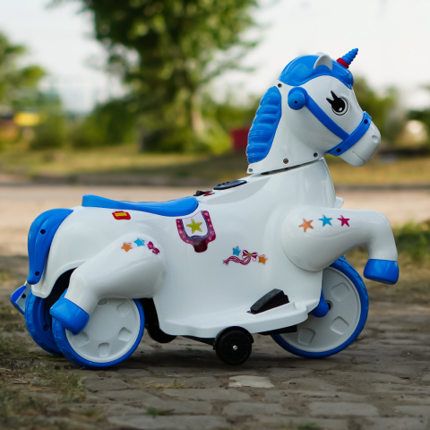 Tricicleta electrica pentru copii, Kinderauto Poney 40W 6V, culoare Albastra [8]