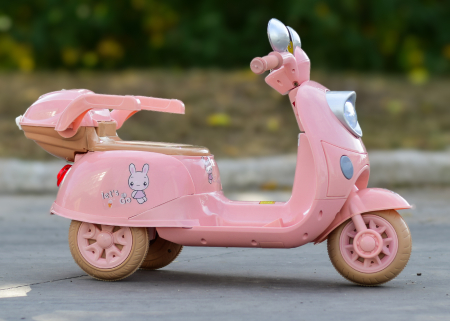 Tricicleta electrica pentru fetite 3-5 ani, Kinderauto Bunny 40W 6V, culoare Roz Pal [3]