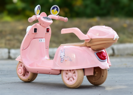 Tricicleta electrica pentru fetite 3-5 ani, Kinderauto Bunny 40W 6V, culoare Roz Pal [5]