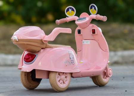 Tricicleta electrica pentru fetite 3-5 ani, Kinderauto Bunny 40W 6V, culoare Roz Pal [4]