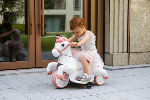 Tricicleta electrica pentru fetite, Kinderauto Poney 40W 6V, culoare Roz pal [2]
