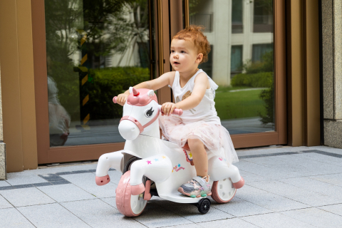 Tricicleta electrica pentru fetite, Kinderauto Poney 40W 6V, culoare Roz pal [6]