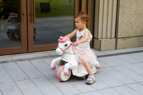 Tricicleta electrica pentru fetite, Kinderauto Poney 40W 6V, culoare Roz pal [1]