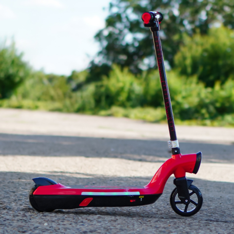 Trotineta electrica pentru copii Kinderauto BJKL168, 45W, 12V 7Ah, lumini ambientale, roti moi, rosie [2]