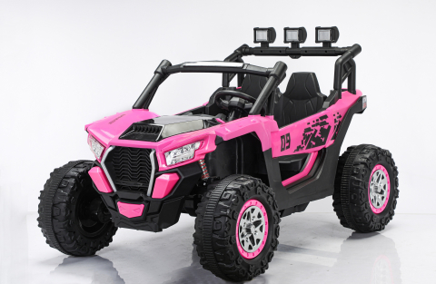 UTV electric 4x4, pentru 2 copii, Kinderauto RZR2000 180W 12V PREMIUM, roz [19]