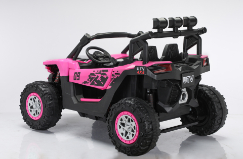 UTV electric 4x4, pentru 2 copii, Kinderauto RZR2000 180W 12V PREMIUM, roz [18]