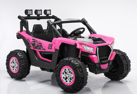 UTV electric 4x4, pentru 2 copii, Kinderauto RZR2000 180W 12V PREMIUM, roz [22]