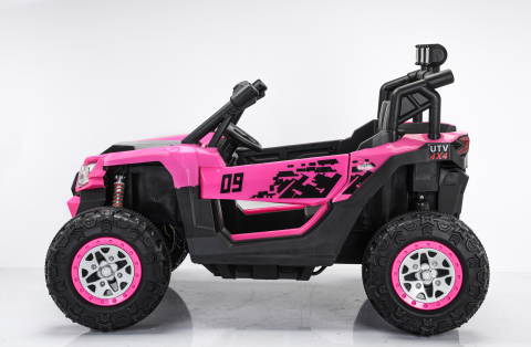 UTV electric 4x4, pentru 2 copii, Kinderauto RZR2000 180W 12V PREMIUM, roz [17]